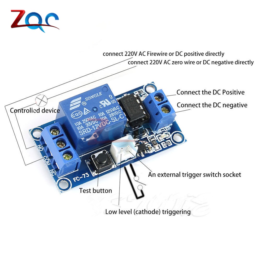 1 Channel DC 5V/12V/24V Latching Relay Module with Touch Bistable Switch MCU Control