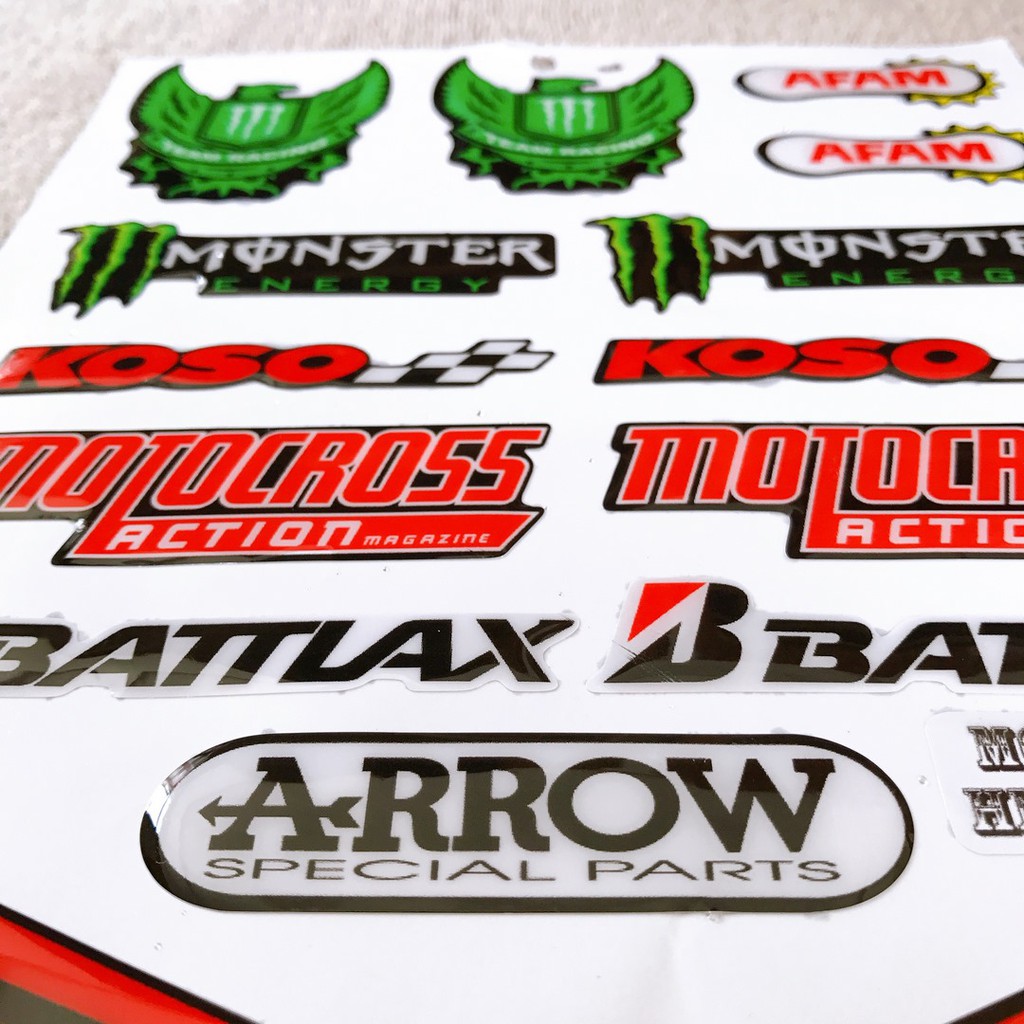 Bộ tem dán xe máy LOGO trang trí, tem HUY HIỆU phũ nhựa nỗi kiểu độc đáo