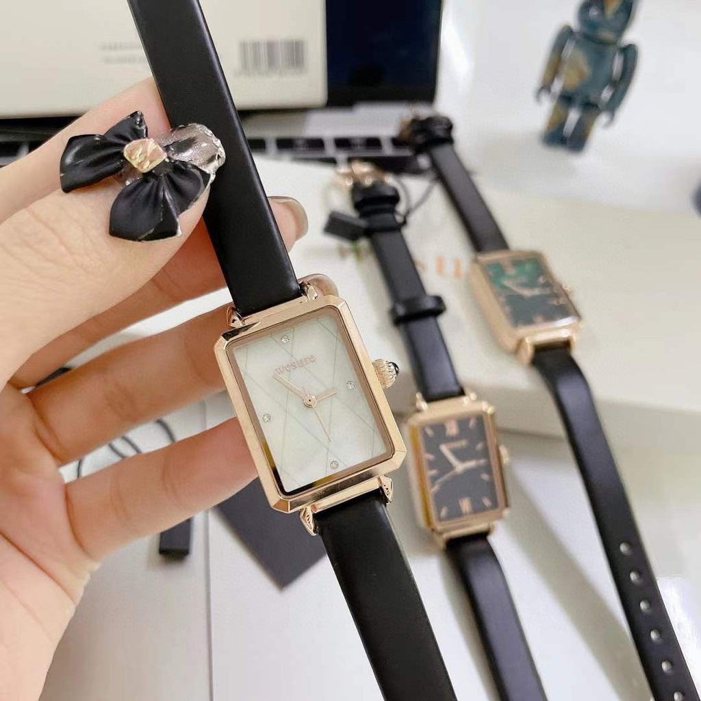 Boutiques Korea wesure Small Gold Table Fairy Net Red Watch Women's Square Simple Temperament Leather Belt Watch Student