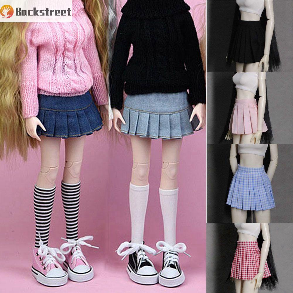 Đầm jean xanh dáng chữ A mini thời trang cho búp bê cỡ 1/3 1/6 30cm