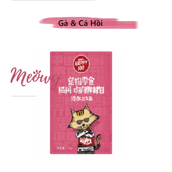 Pate Wanpy Happy 100 dành cho mèo với nhiều vị thơm ngon