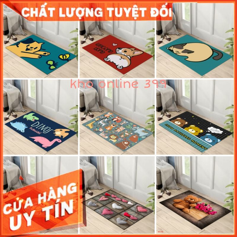 [GIÁ HỦY DIỆT]💥 thảm lau chân chống trượt thấm hút tốt, thảm chân kích thước 40x60, trang trí nhà cửa, thảm chùi chân