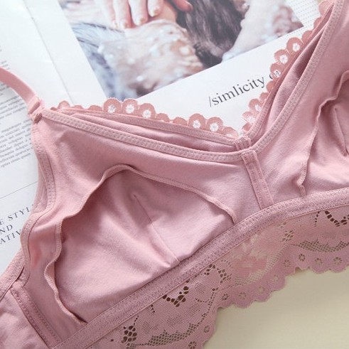 Áo lót bầu và cho con bú ren mềm không gọng đệm mỏng, bralette bầu B070