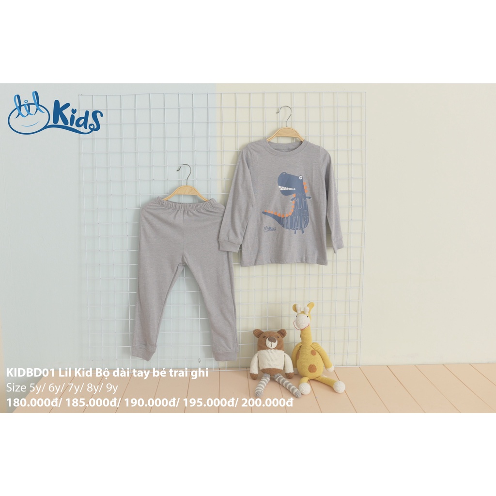 Bộ quần áo dài tay kid cho bé gái và bé trai từ 5y đến 9y little love (KIDBD01)