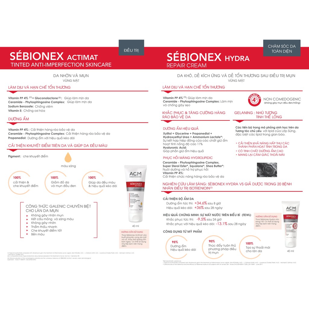 Kem dưỡng dành cho da mụn Sebionex Hydra Repair Cream 40ml