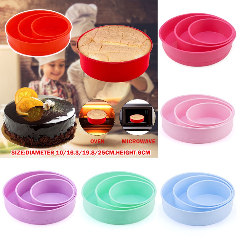Khuôn Silicone Làm Bánh Hình Tròn 4 6 8 10 Inch