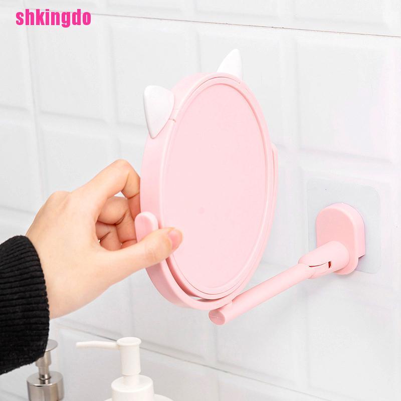 [Hàng mới về] Gương trang điểm gắn tường không cần khoan có thể gấp gọn tiện lợi