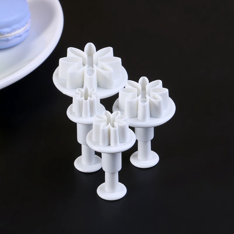Set 4 Khuôn Cắt Tạo Hình Hoa Cúc Trang Trí Bánh