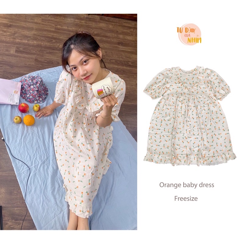 VIDEO-ẢNH THẬT [Hàng thiết kế] Váy ngủ nữ cute váy dáng babydoll vải xô muslin siêu mát | BigBuy360 - bigbuy360.vn
