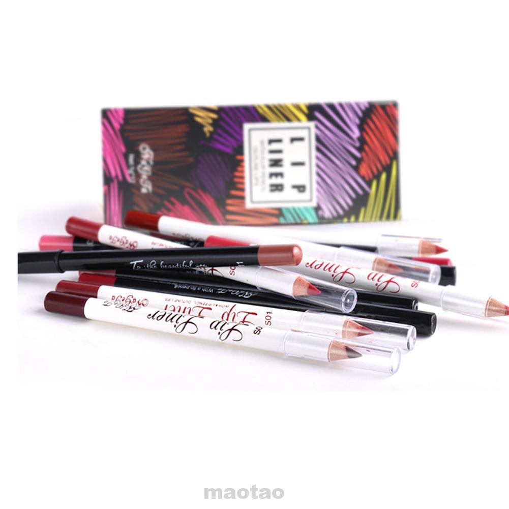 12 Colors/Set Soft Long Lasting Pigments Fashion Smooth Professional For Women Sexy Makeup Tool Matte Lip Liner | BigBuy360 - bigbuy360.vn