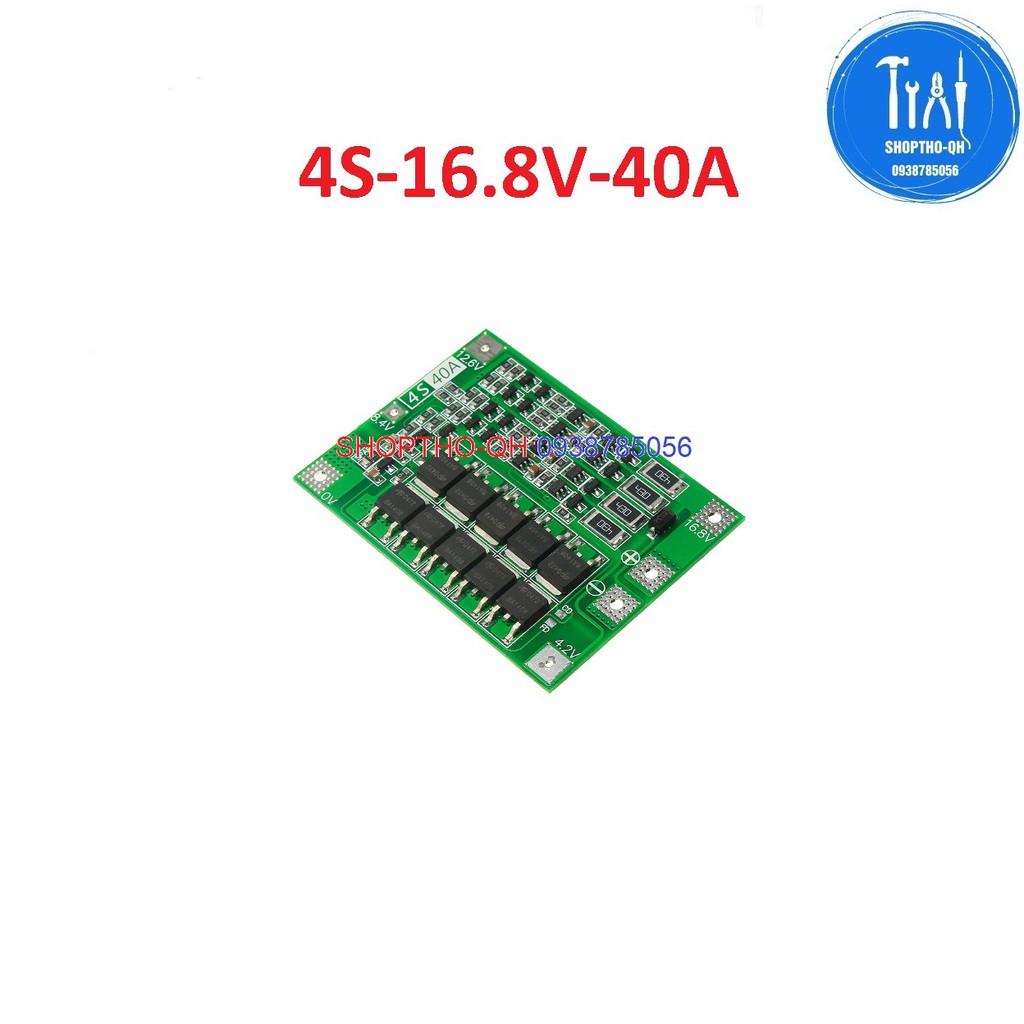 Mạch 4S-40A-16.8V,sạc cân bằng và bảo vệ pin lithium18650.