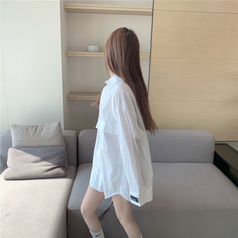 Áo sơ mi nữ tay dài dáng rộng thời trang phong cách Hàn Quốc