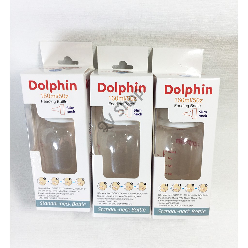 [FreeShip] Bình Sữa Streamline Cổ Rộng 160ml Dolphin - An Toàn Không BPA