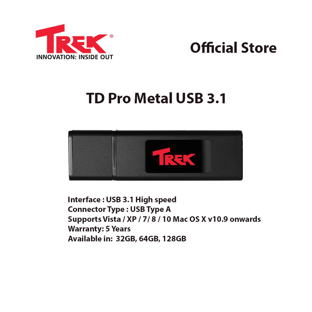 TREK USB 3.1 Thumbdrive ™ TD Pro Metal Flash Drive - 32GB / 64GB / 128GB | BigBuy360 - bigbuy360.vn