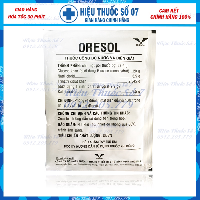 Combo 3 gói ORESOL bù nước và chất điện giải