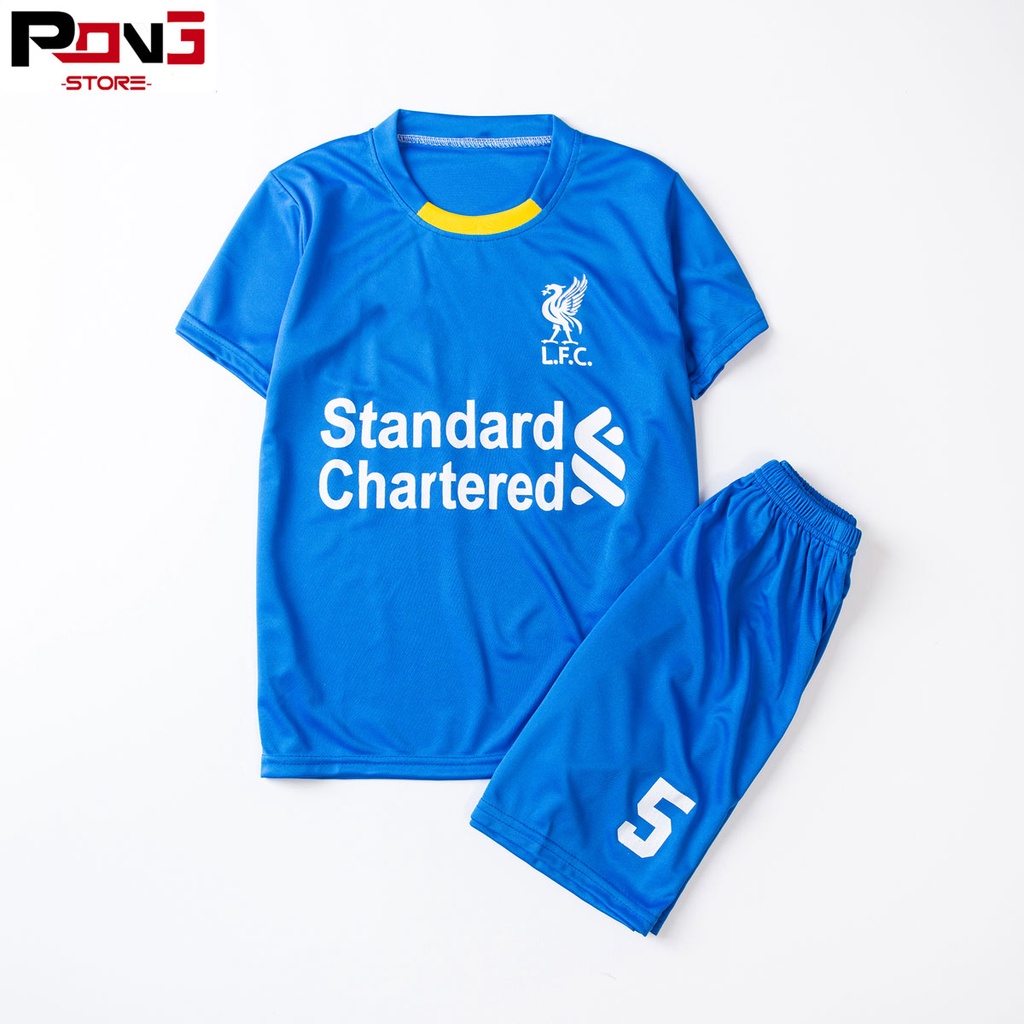 Bộ quần áo bóng đá trẻ em nam,nữ CLB Liverpool chất thun lạnh  cho các bé từ 2 đến 15 tuổi  của Pong__store