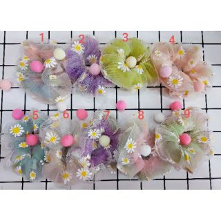 Scrunchie cột tóc hoa cúc 2 lớp