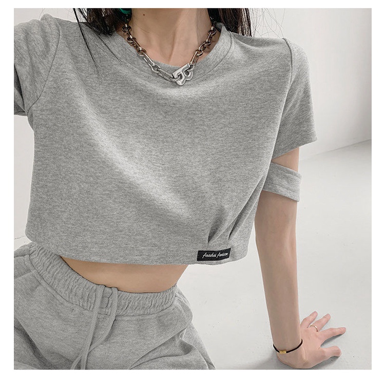 Áo Thun Tay Ngắn Hở Rốn Thời Trang Mùa Hè Dành Cho Nữ