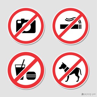 Logo cấm dùng dán kính / tường ( prohibiting icons )