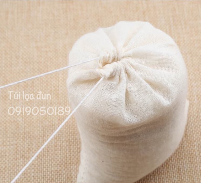 Túi lọc cotton (ecobag) túi lọc đun nấu bộ 8c