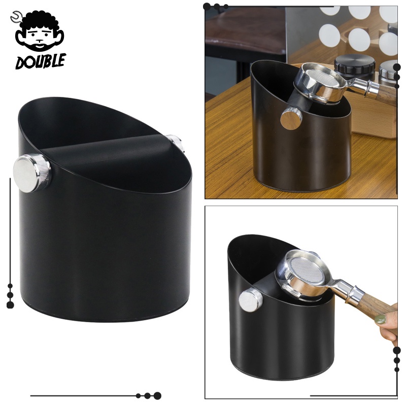 [DOUBLE] Coffee Knock Box Grinds Waste Bucket for Coffee Maker Non-Slip for Home