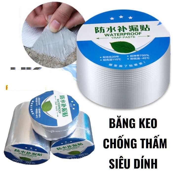 Cuộn 5 Mét Băng Keo Dán Rộng 5cm/10cm/20cm, Miếng Siêu Dính, Chống Thấm Nước, Keo Chống Dột