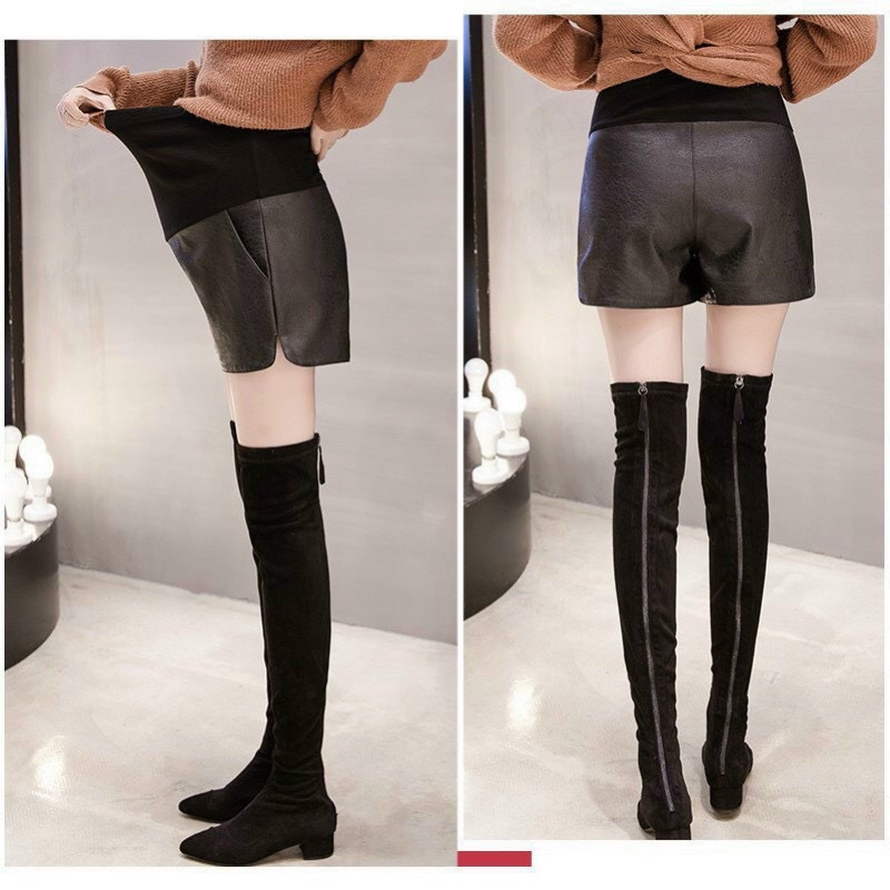 Quần sóc bầu da can bụng chun chỉnh thoải mái