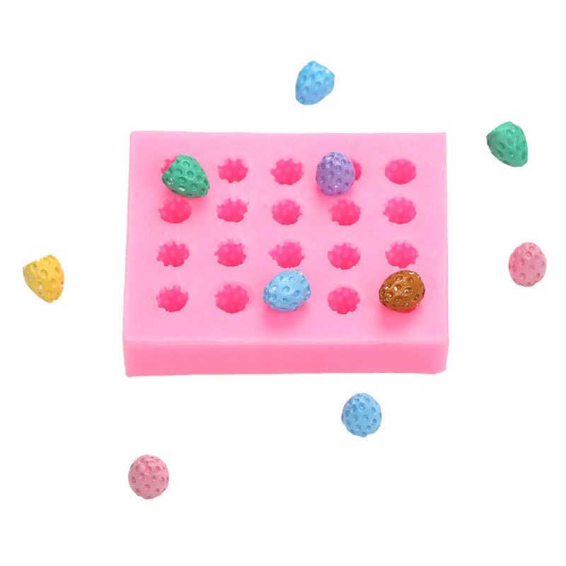 Khuôn Silicone Tạo Hình Quả Dâu 3D Trang Trí Bánh