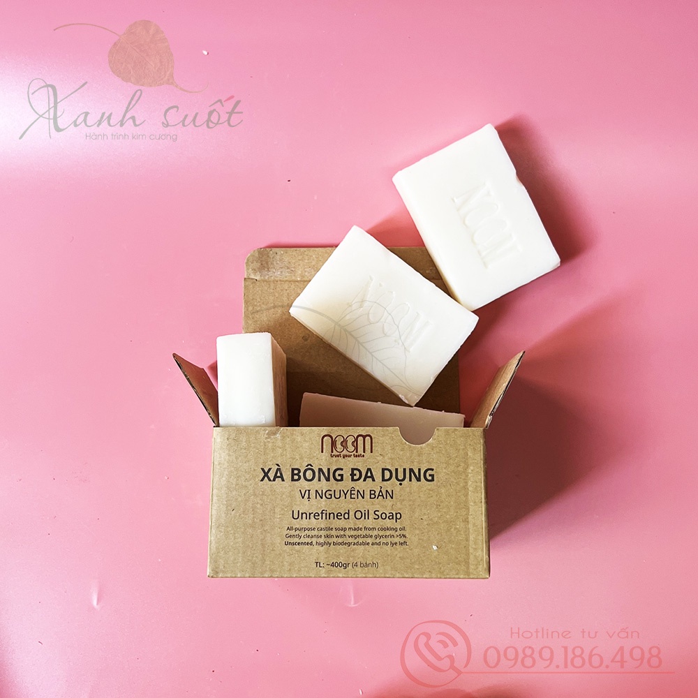 Xà Bông Nguyên Bản- Làm Sạch Dịu Nhẹ, Đa Dụng, Lành Tính Cho Bé & Gia Đình- Unrefined Oil Soap [Xanh Suốt HCM]