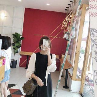 Váy phối tay sơ mi