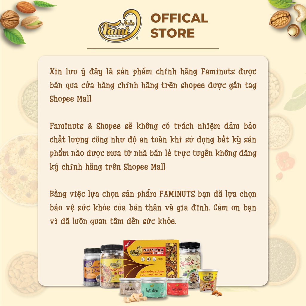 Hạt điều A Cồ vị cơm dừa sấy Bình Phước Faminuts 120 gr