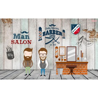 Tranh dán tường trang trí salon tóc barber