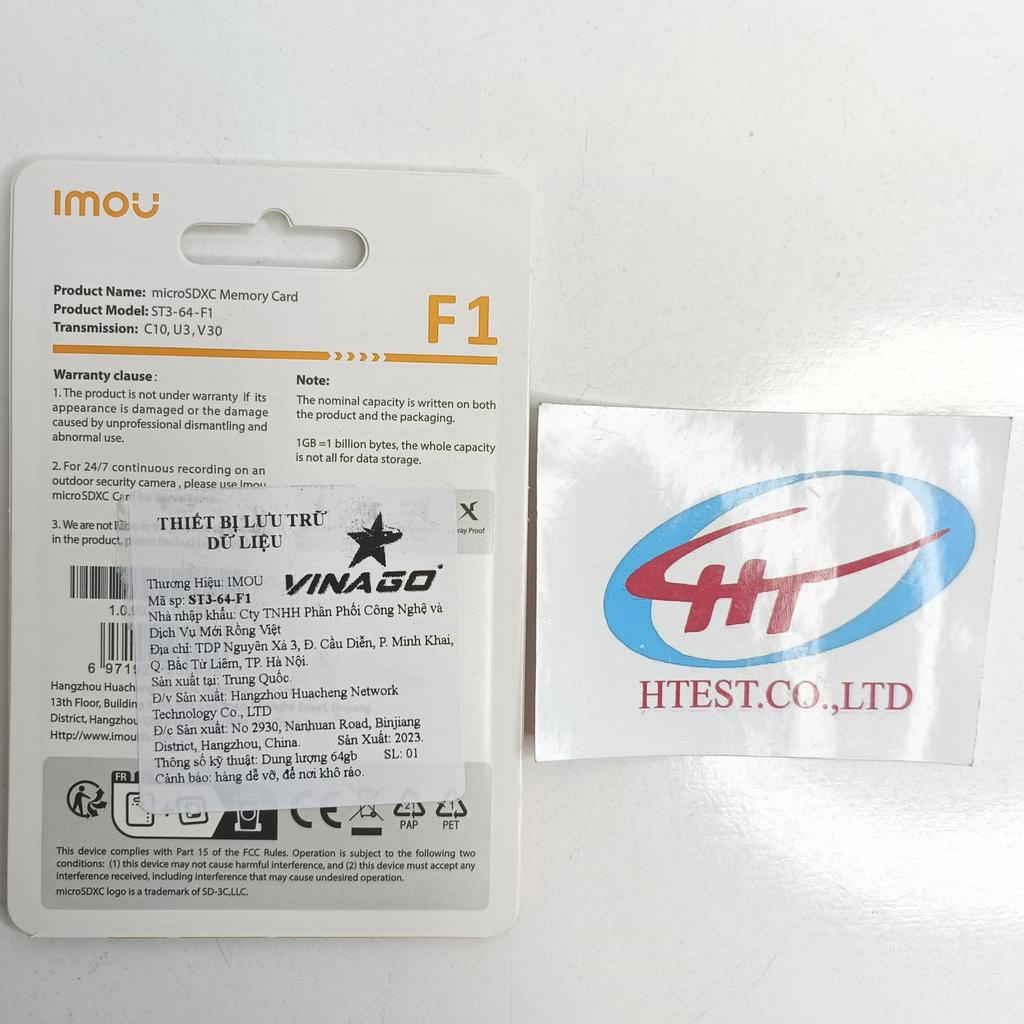 Thẻ nhớ microSD F1 IMOU 64G - Hàng chính hãng