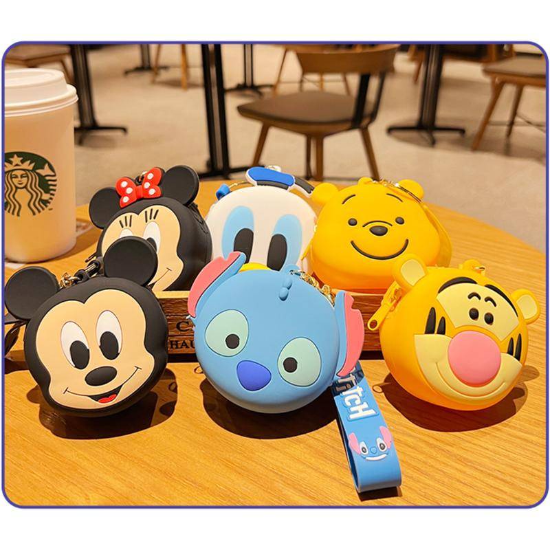 Doledo Túi Đựng Tiền Xu / Tai Nghe / Son Môi mini Bằng Silicon Hình Nhân Vật Hoạt Hình winnie the pooh / Chuột mickey minnie / Vịt donald