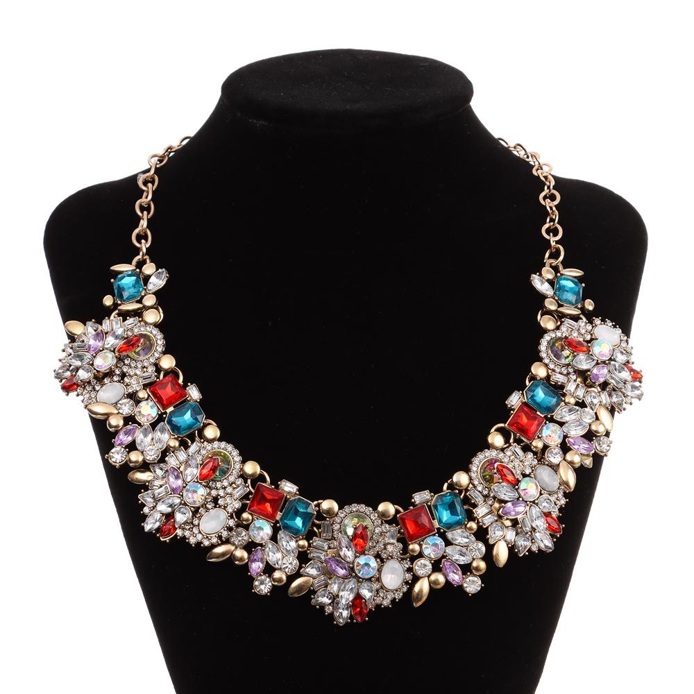 Vòng Cổ Bản To Đính Hoa Lấp Lánh Sang Trọng