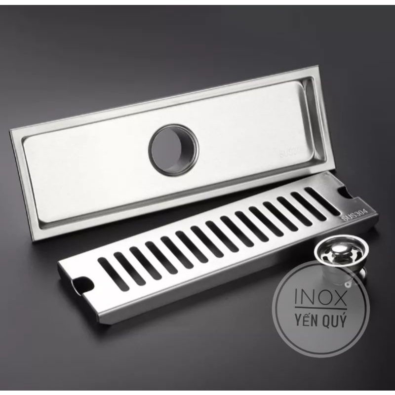 INOX 304 GA THOÁT SÀN HÌNH CHỮ NHẬT DÀI 20 /30/40/50/60 CM LỖ THOÁT CHỐNG MÙI HÔI
