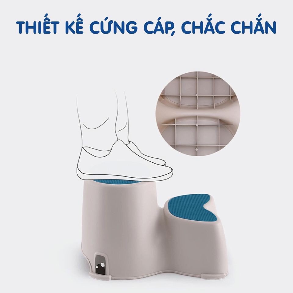 [Mã 267FMCGSALE giảm 8% đơn 500K] [Chính hãng] Ghế kê chân toilet, bồn cầu cho bé khi đi vệ sinh Holla