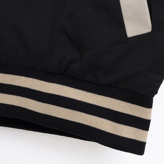 Áo khoác bomber "CREW" - Đen/Kem
