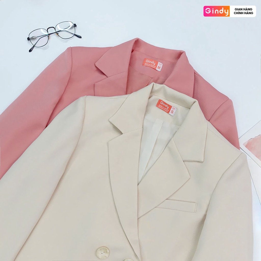 Áo khoác blazer nữ GINDY vest thời trang tay dài có đệm vai thời trang thu đông Hàn Quốc A025