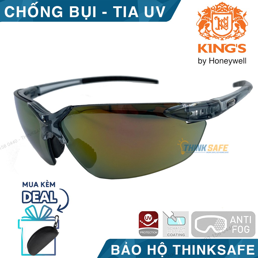 Kiếng bảo hộ King's KY717 trang bị bảo hộ lao động, chống tia uv, chống bụi đi đường, chống tia bắn, giọt bắn Thinksafe