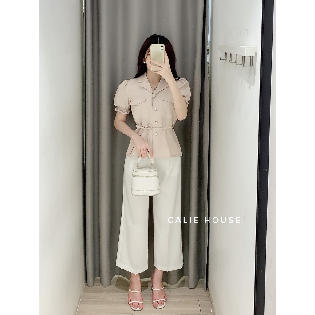 Áo tay chun 2 túi ngực thời trang công sở Calie House A250 | BigBuy360 - bigbuy360.vn