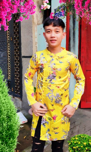 Áo dài bé trai rồng phụng