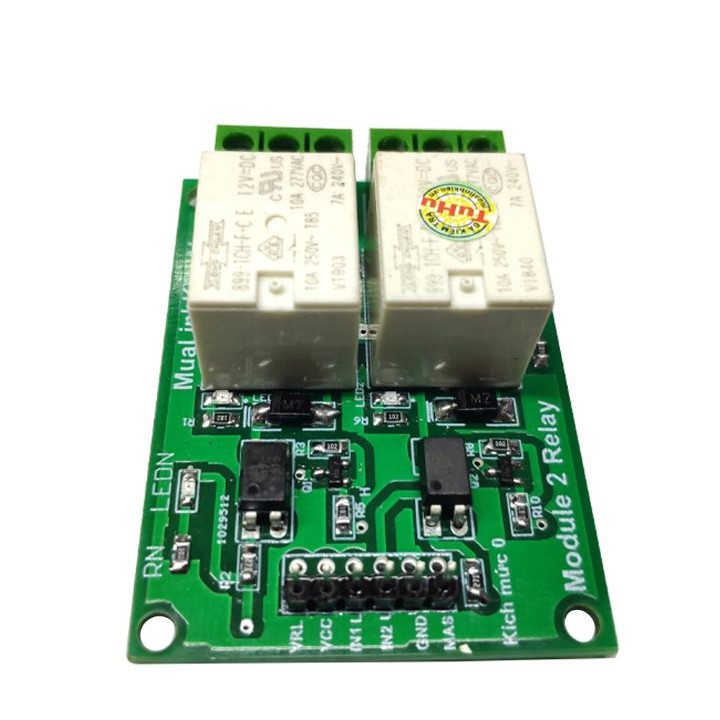 Module Relay 12V 2 Kênh 10A Cách Ly Quang