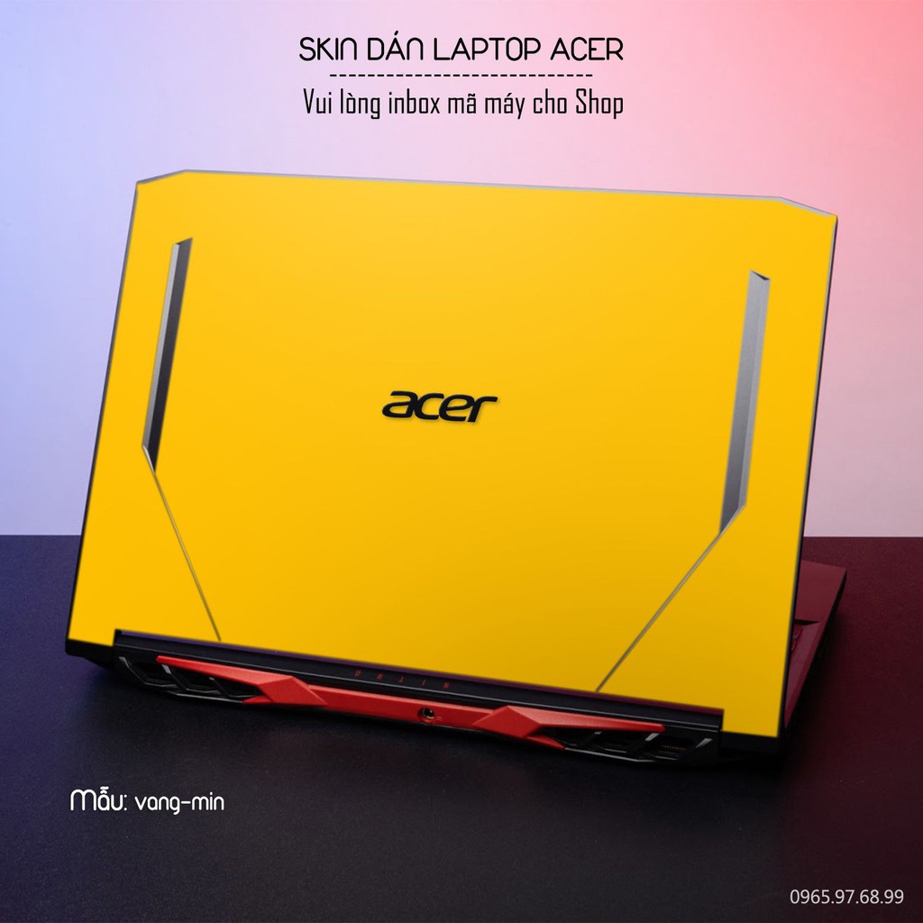Skin dán Laptop Acer màu vàng mịn (inbox mã máy cho Shop)