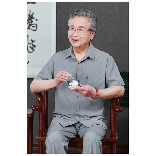 đồ bộ nam trung niên cho bố_ sét bộ đũi cổ sơ mi sang trọng quần áo nam trung niên_