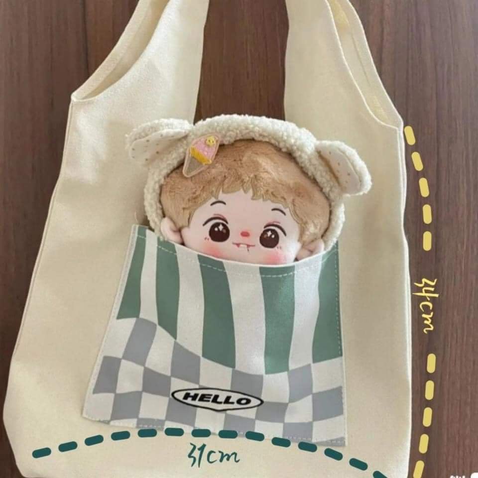 Túi tote vải đựng doll đáng yêu