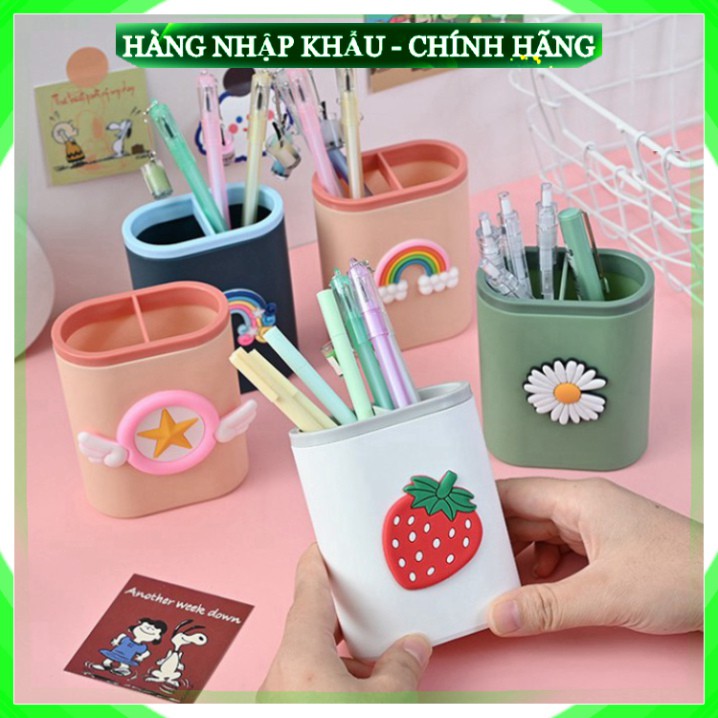 [Hàng Chuẩn Loại 1] Hộp đựng bút, khay đựng bút 2 ngăn chất liệu nhựa để bàn học bàn làm việc tiện lợi, nhiều màu xinh x