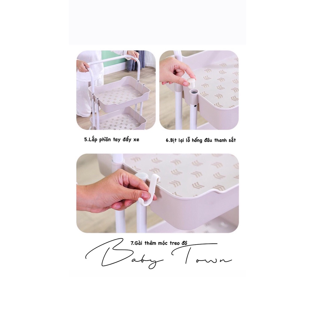 KỆ SẮT SASA 3 TẦNG CÓ BÁNH XE TROLLER