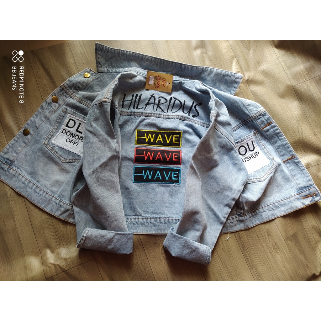 Áo khoác jean nữ WAVE Like cao cấp form 40-58kg Panda.