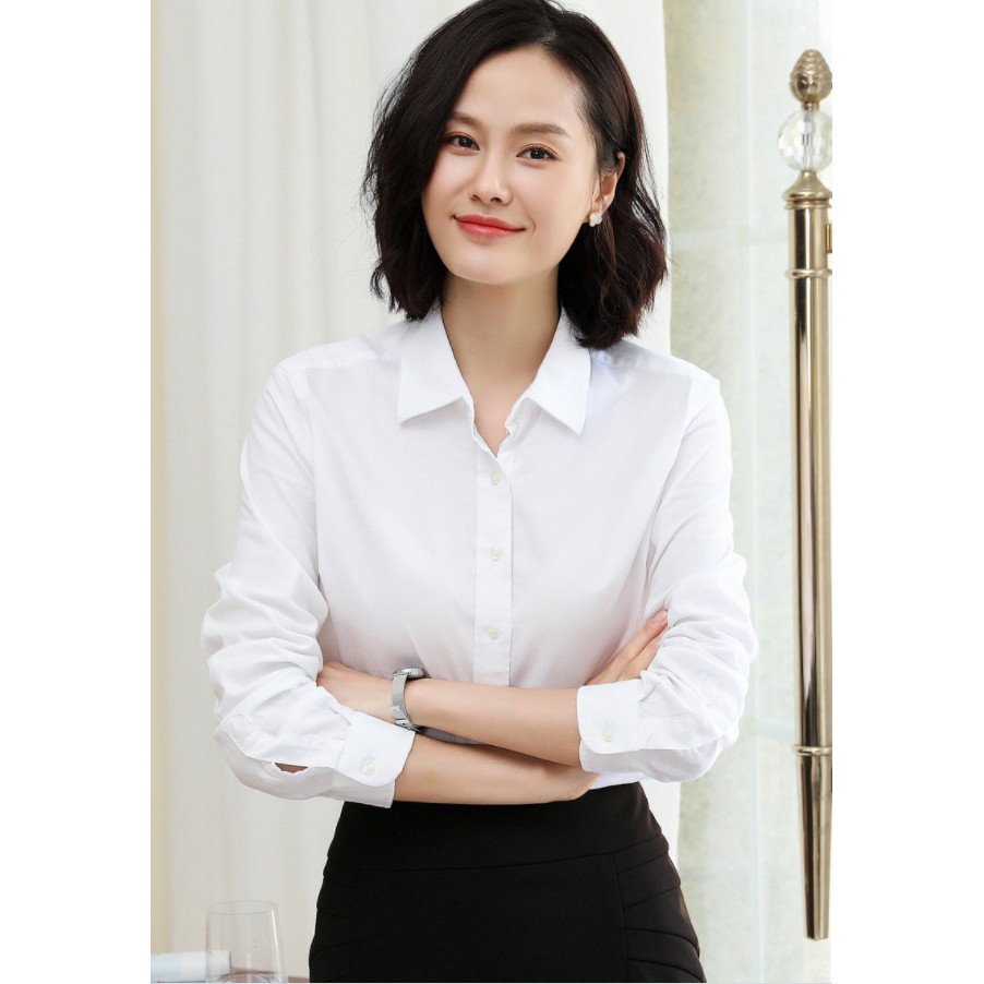 Áo sơ mi nữ hàng nhập, Áo sơ mi nữ trơn dài tay phong cách công sở S32